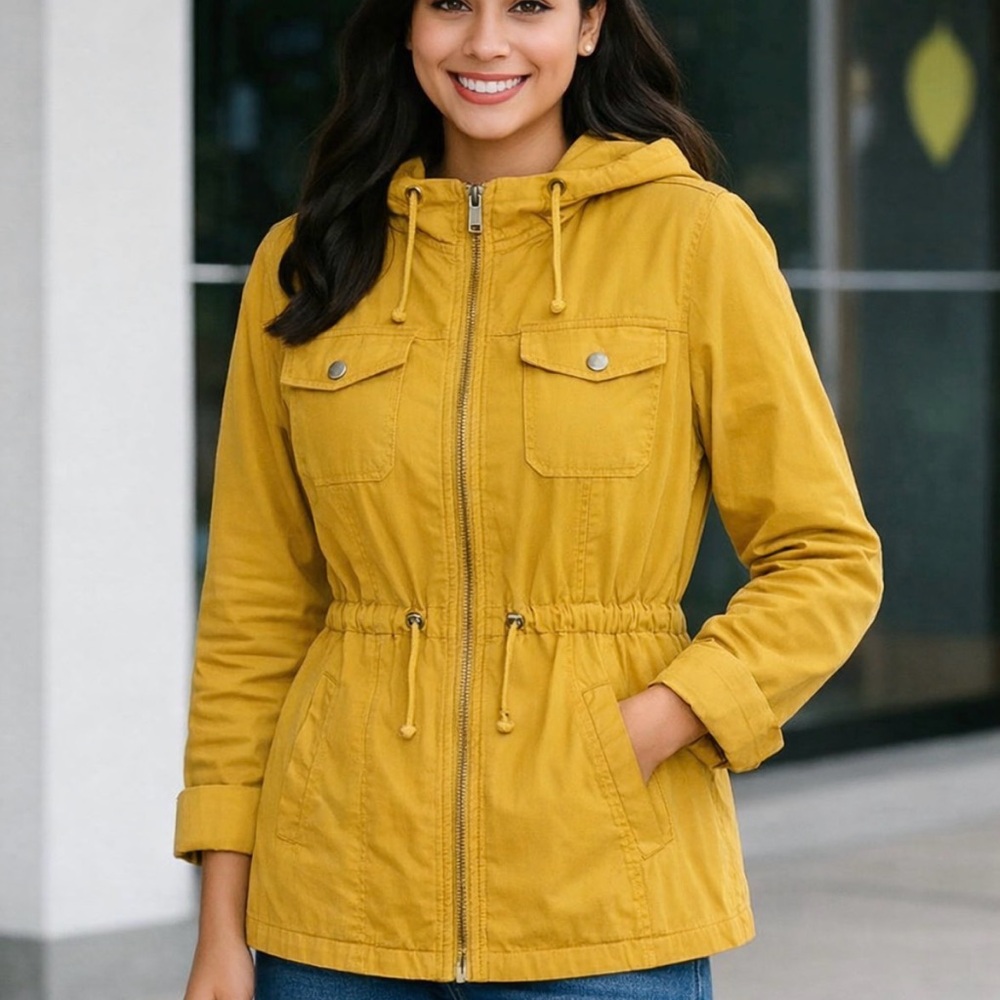 NWT New Look Yellow Utility Anorak Jacket - Women’s Size Small